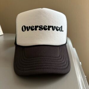 Overserved Black and White Trucker Hat